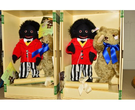 TWO BOXED LIMITED EDITION STEIFF 'JOLLY GOLLY AND BEAR SET' 1996, No654428, made exclusively for Dolly Land, London, No439/15