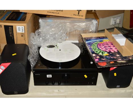 A REGA PLANAR 1 TURNTABLE, ( brand new in box), an Onkyo A-9010(B) Integrated Amplifier with Remote (brand new in box) and a 