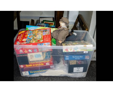 Mixed Lot Of Childrens Games And Puzzles And Collectables To Include Giant Floor Puzzle Nursery Rhymes, ELC Softown Puzzle An