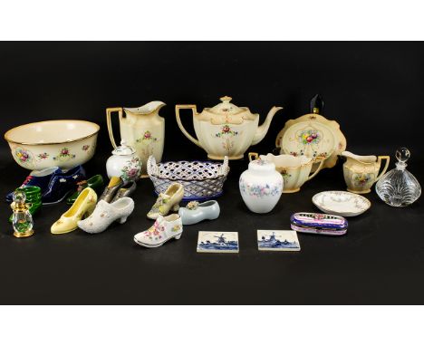 Collection of Mixed Ceramics  to include Crown Ducal ware tea set in cream with decorative floral relief to include Teapot, M