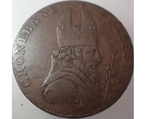 1789 Irish Cronebane halfpenny mining token. P&amp;P Group 0 (£5+VAT for the first lot and £1+VAT for subsequent lots) 