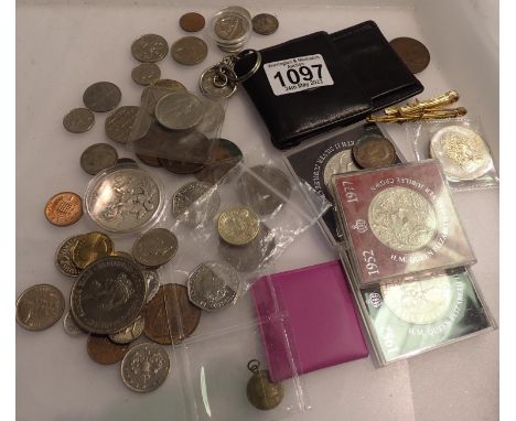 Mixed collectors coins including an 1893 silver crown. P&amp;P Group 1 (£14+VAT for the first lot and £1+VAT for subsequent l