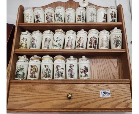 Ceramic jars and a spice rack. Not available for in-house P&amp;P 