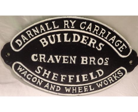 Cast iron Craven Brothers Coach Builders sign, W: 20 cm. P&amp;P Group 1 (£14+VAT for the first lot and £1+VAT for subsequent