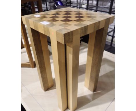 Unusual lamp table with checkerboard top. Not available for in-house P&amp;P. 