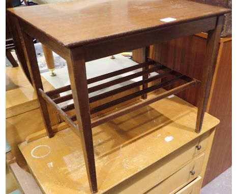 Walnut lamp table with undershelf. Not available for in-house P&amp;P 