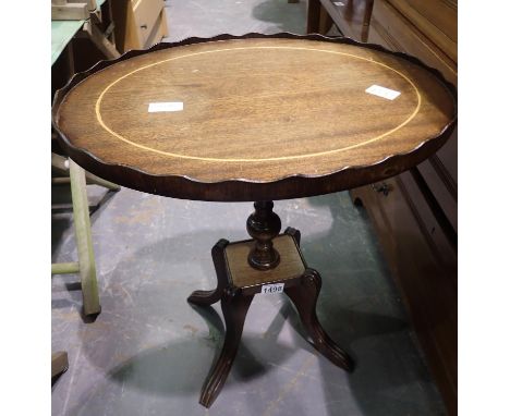 Reproduction oval lamp table with an eighteen hole display cabinet. Not available for in-house P&amp;P 