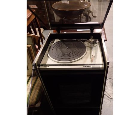 Technics music centre in wheeled case. All electrical items in this lot have been PAT tested for safety and have passed. This