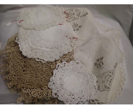 Small quantity of fabric doyleys. P&amp;P Group 1 (£14+VAT for the first lot and £1+VAT for subsequent lots) 