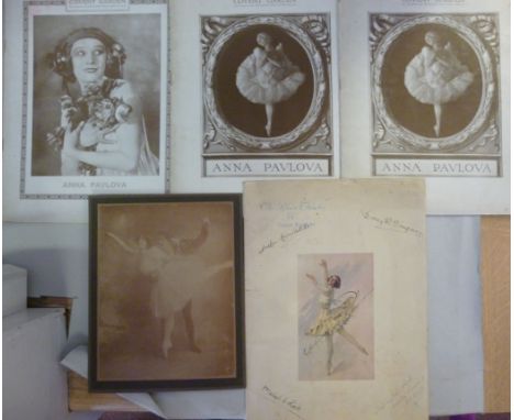 A Palace theatre programme featuring Anna Pavlova and M Novikoff performing in the Saison Russe in Shaftesbury Avenue, London