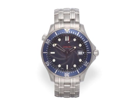 A Stainless Steel Co-Axial James Bond 007 Limited Edition Automatic Calendar Centre Seconds Wristwatch, signed Omega, model: 