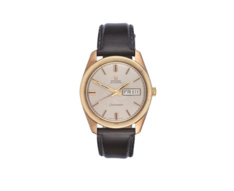 A 9 Carat Gold Automatic Day/Date Centre Seconds Wristwatch, signed Omega, model: Seamaster, 1968, (calibre 752) lever moveme