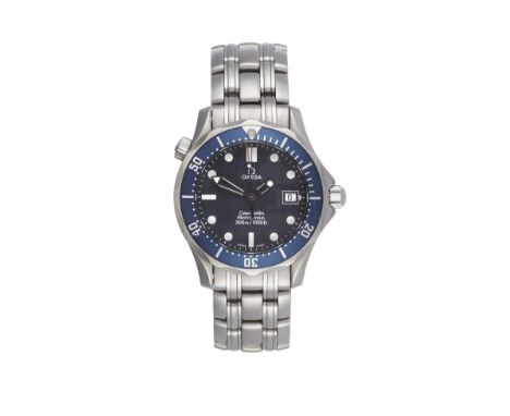 A Stainless Steel Calendar Centre Seconds Wristwatch, signed Omega, ref: 196.1502, model: Seamaster Professional 300m/1000ft,