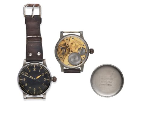 A Very Rare Second World War German Luftwaffe Aviator's Wristwatch, signed A Lange &amp; Sohne, Glashutte, so called B-Uhr, F