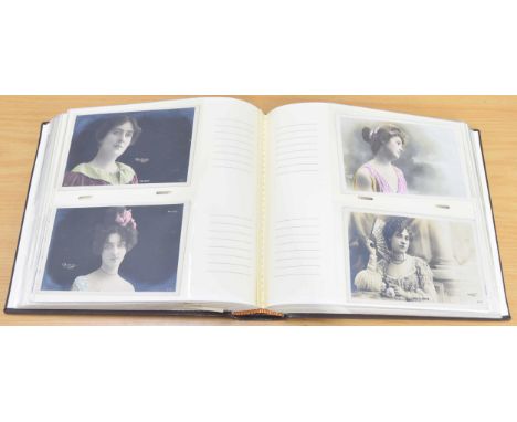 Album of old 20th century postcards, many Reitlinger and other French portrait examples, European and British travel etc. 