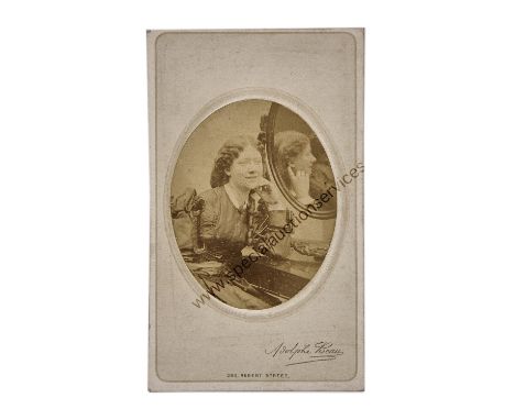 Theatrical Interest, stereo cards - portrait of actor and actress/J R James, blind stamp, printed titles verso, 1859 (2), Tit