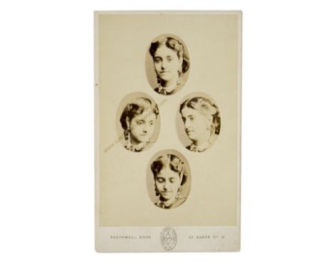 Cartes de Visite Portraits - Adelina Patti,   in arched-top wood and moulded plaster wall frame,  and others/Camille Silvy (3