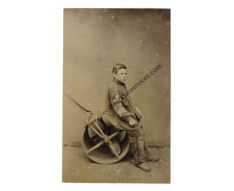 Cartes de Visite Portraits - Boys in Costume and Uniform, small boy dressed as policeman, front and rear views/C Hawkins, Bri