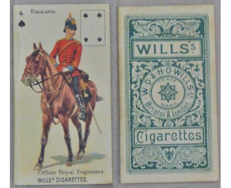W D & H O Wills Soldiers of the World (P/c inset ) 1896 4 clubs England Officer Royal Engineers  EX
