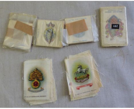 R J Lea Ltd Regimental Crests & Badges (Silk) quantity: also Godfrey Phillips Ltd BDV small silks (100 + + )
