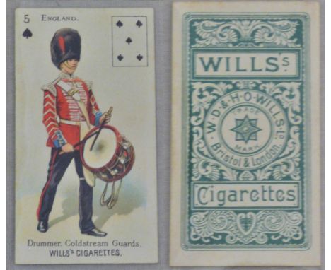 W D & H O Wills Soldiers of the World (P/c inset ) 1896 5 clubs England Drummer Coldstream Guards EX