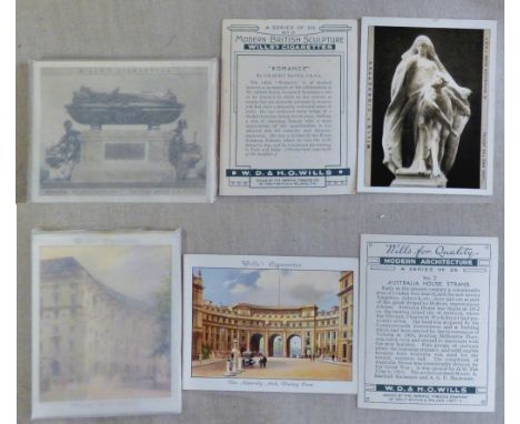 W D & H O Wills Ltd Modern Architecture 1931 set L25/25: Modern British Sculpture 1928 set L25/25 (2 sets Both EX)