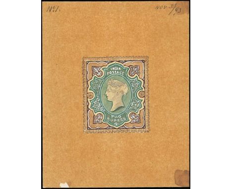 (x) 1895 High ValuesEssaysThe following five lots are handpainted on tracing paper (c. 65x80mm.). The first four are dated "N