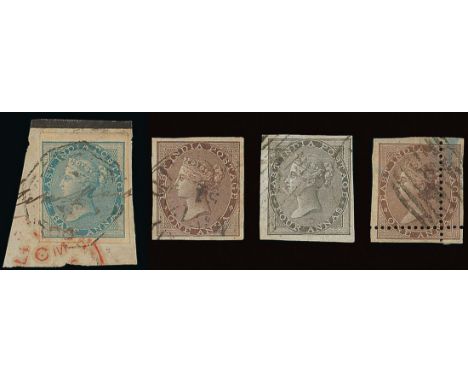 (x) 1856-64 No Watermark Issue½a. blue tied by part manuscript "Stamped", indistinct Bengal octagon and London Paid c.d.s. on