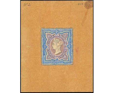 (x) 1895 High ValuesEssaysThe following five lots are handpainted on tracing paper (c. 65x80mm.). The first four are dated "N