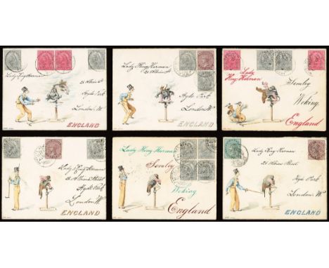 (x) Covers and CancellationsIllustrated Envelopes1901 (Sept.-Dec.) set of nine envelopes ex the King Harman correspondence wi