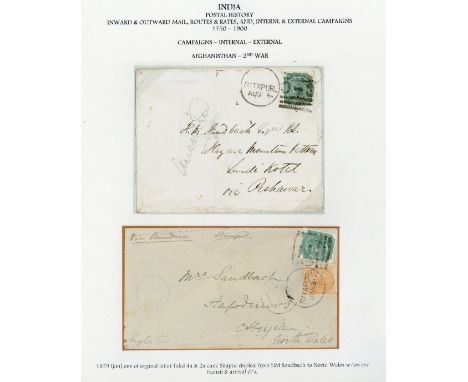 (x) Covers and CancellationsMilitary Mail1879 envelopes (2) ex the Sandbach correspondence from Sitapur during the 2nd. Afgha