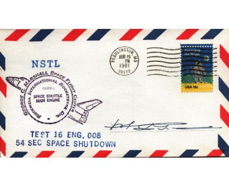 Cosmonaut Maidarjavyn Ganzorig signed Space Shuttle Main Engine FDC. AUG 1981. Maidarjavyn Ganzorig (5 February 1949 - 4 July