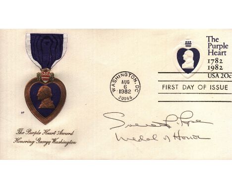Everett P. Pope signed The Purple Heart 1782-1982 FDC. AUG 1982. Major Everett Parker Pope (July 16, 1919 - July 16, 2009) wa