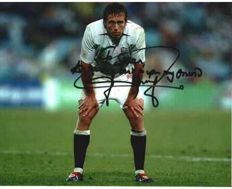Johnny Wilkinson 8x10 inch signed colour photo. Dedicated. Good condition. All autographs come with a Certificate of Authenti