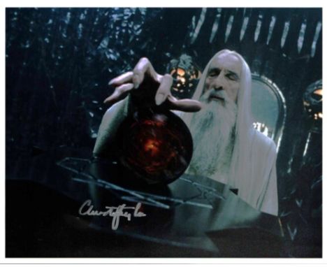 Christopher Lee signed 10x8inch Lord of the Rings colour photo. Good condition. All autographs come with a Certificate of Aut