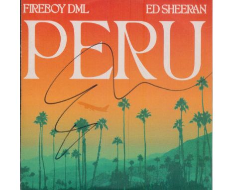 Ed Sheeran signed PERU CD sleeve disc included. Good condition. All autographs come with a Certificate of Authenticity. We co