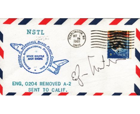 Journalist Ed Mitchell signed Space Shuttle Main Engine signed FDC. OCT 1981. Edward Frederick Mitchell (born 1953) is a Brit