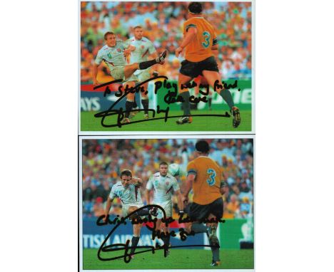 Jonny Wilkinson 7x5 x 2 PHOTOS signed colour photo. Good condition. All autographs come with a Certificate of Authenticity. W
