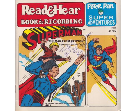 Kirk Alyn signed Superman Read and Hear, Book and Recording vinyl 45rpm 2005. DEDICATED. Good condition. All autographs come 
