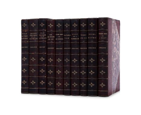 JEROME K. JEROME, 10 VOLUMES, MOSTLY 1ST EDITIONS
Comprising:

1. On the Stage and Off. London: Leadenhall Press, 1891. First