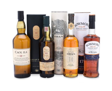 SINGLE MALT SCOTCH WHISKY (4 BTL)
Lagavulin 12 years aged Special Release 2007, Islay, 700ml, with box
Bowmore 17 years aged,