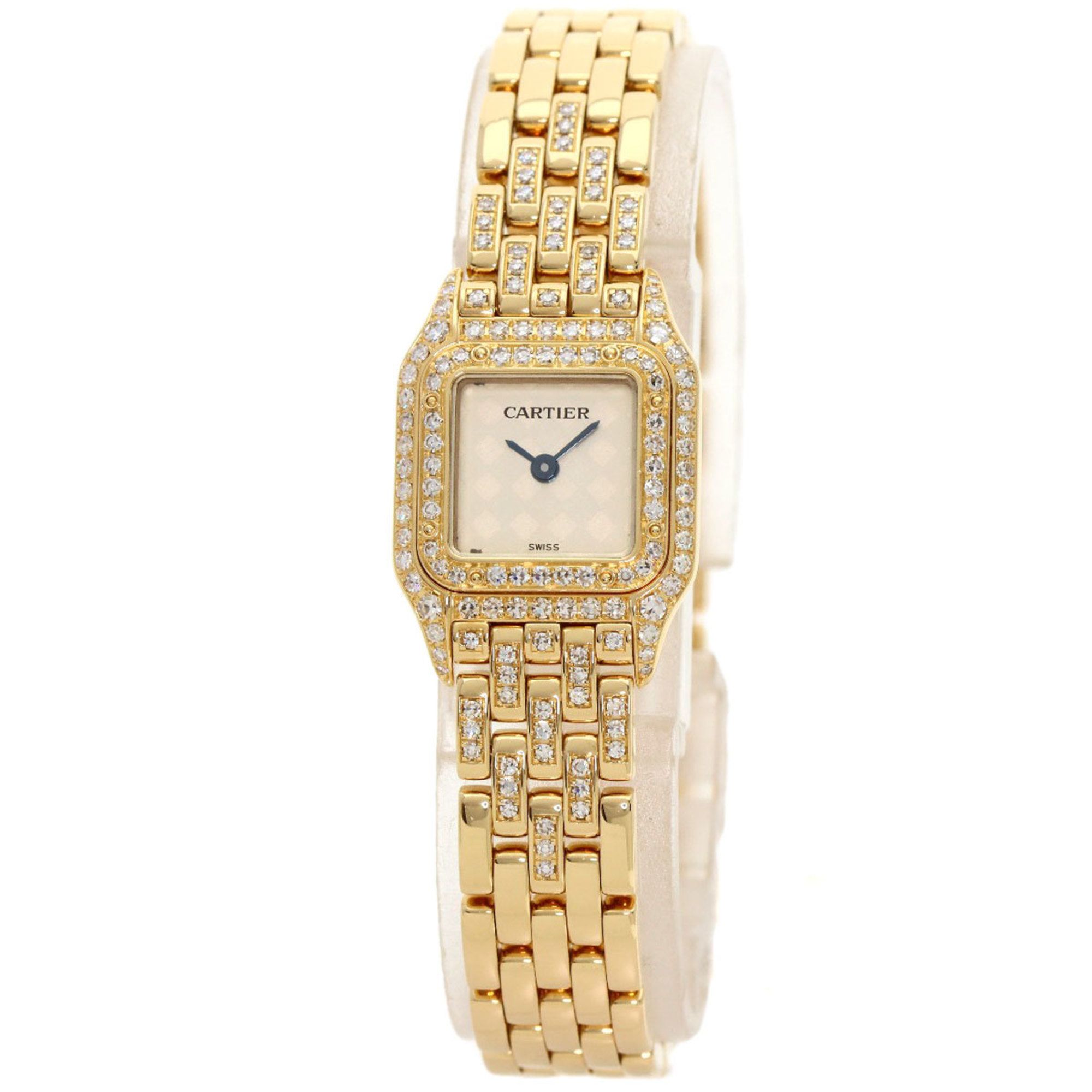 Cartier WF3164FR Panthere Double Bezel Diamond Watch K18 Yellow Gold K18YG Ladies CARTIER