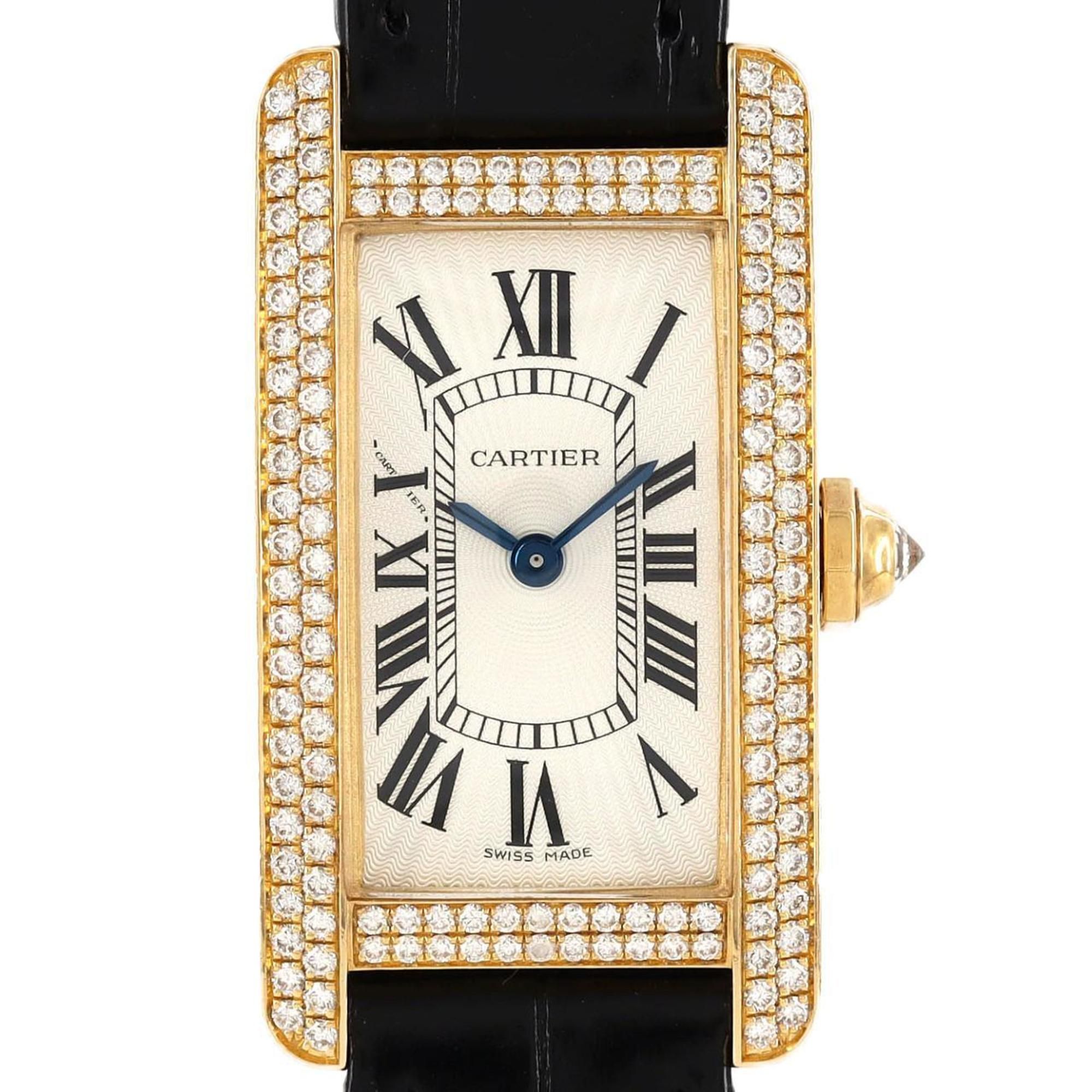 Cartier Tank American SM YG Cross 2D Quartz Watch