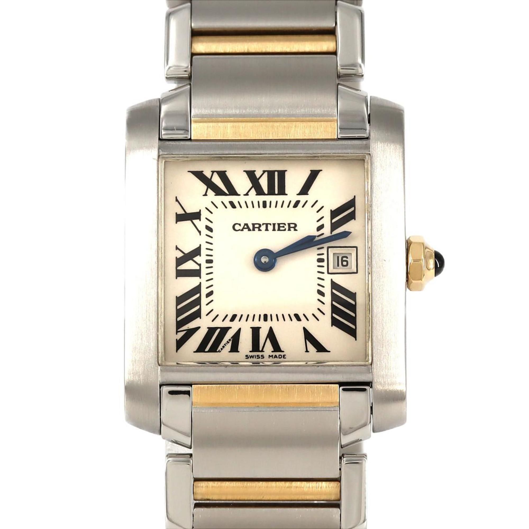 Cartier Tank Francaise MM Date Combi W51012Q4 SSxYG Wristwatch Quartz