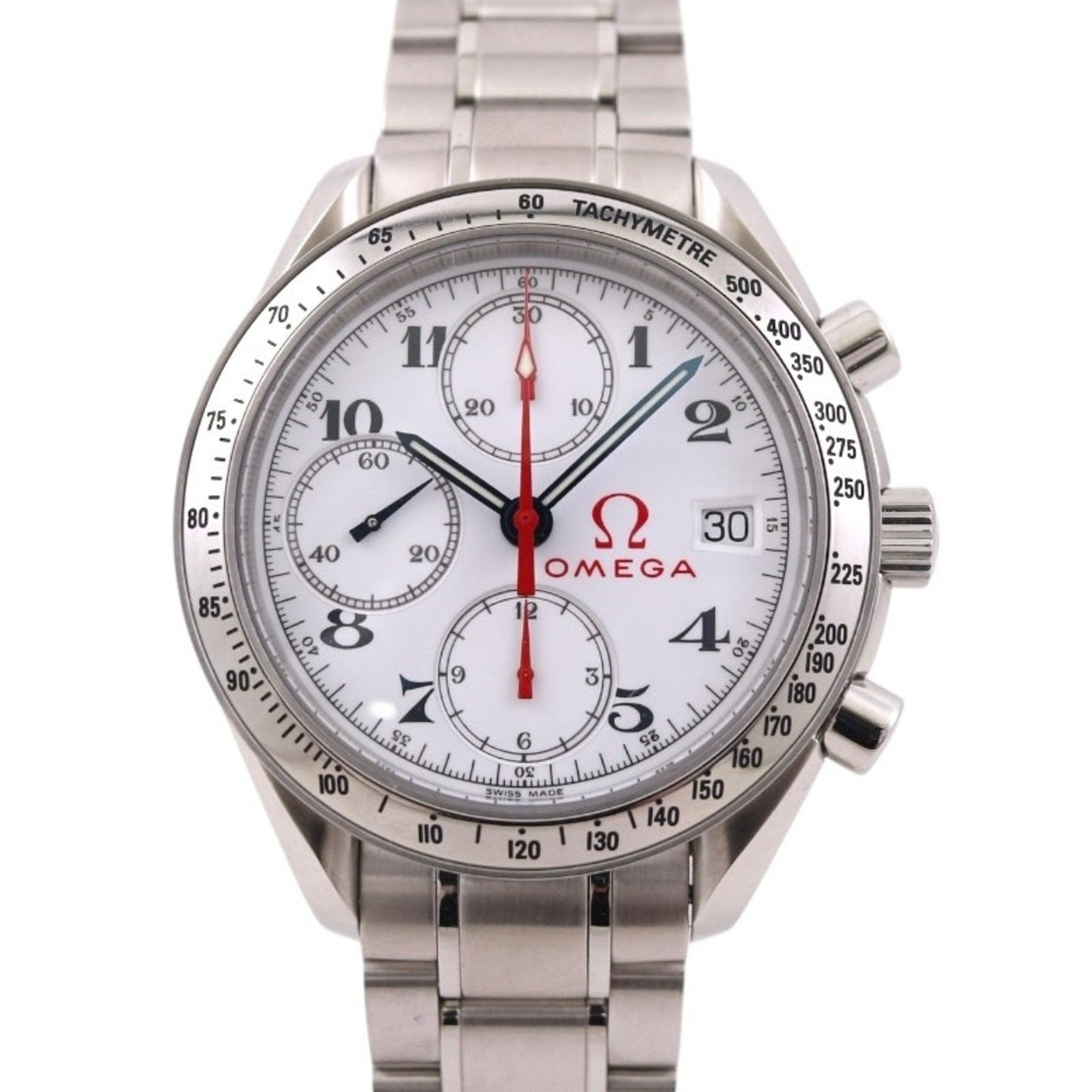 OMEGA Speedmaster Date 3513.20 Men's Stainless Steel Olympic Chronograph Automatic Watch with White