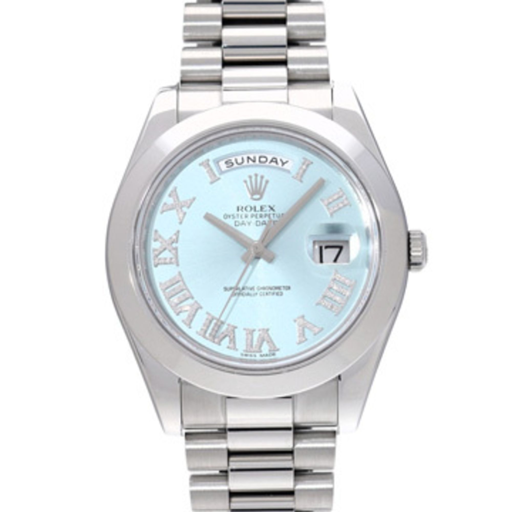 Rolex Day-Date II 218206 Random Serial Number Ice Blue/Diamond Men's Watch Automatic