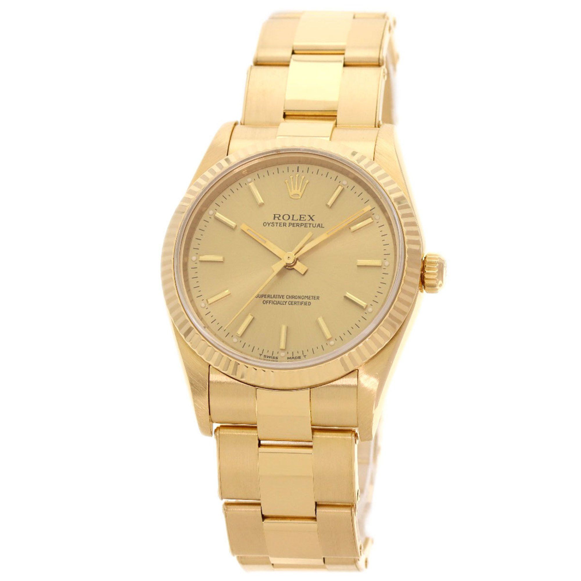 Rolex 14238 Oyster Perpetual Watch 18K Yellow Gold K18YG Men's ROLEX