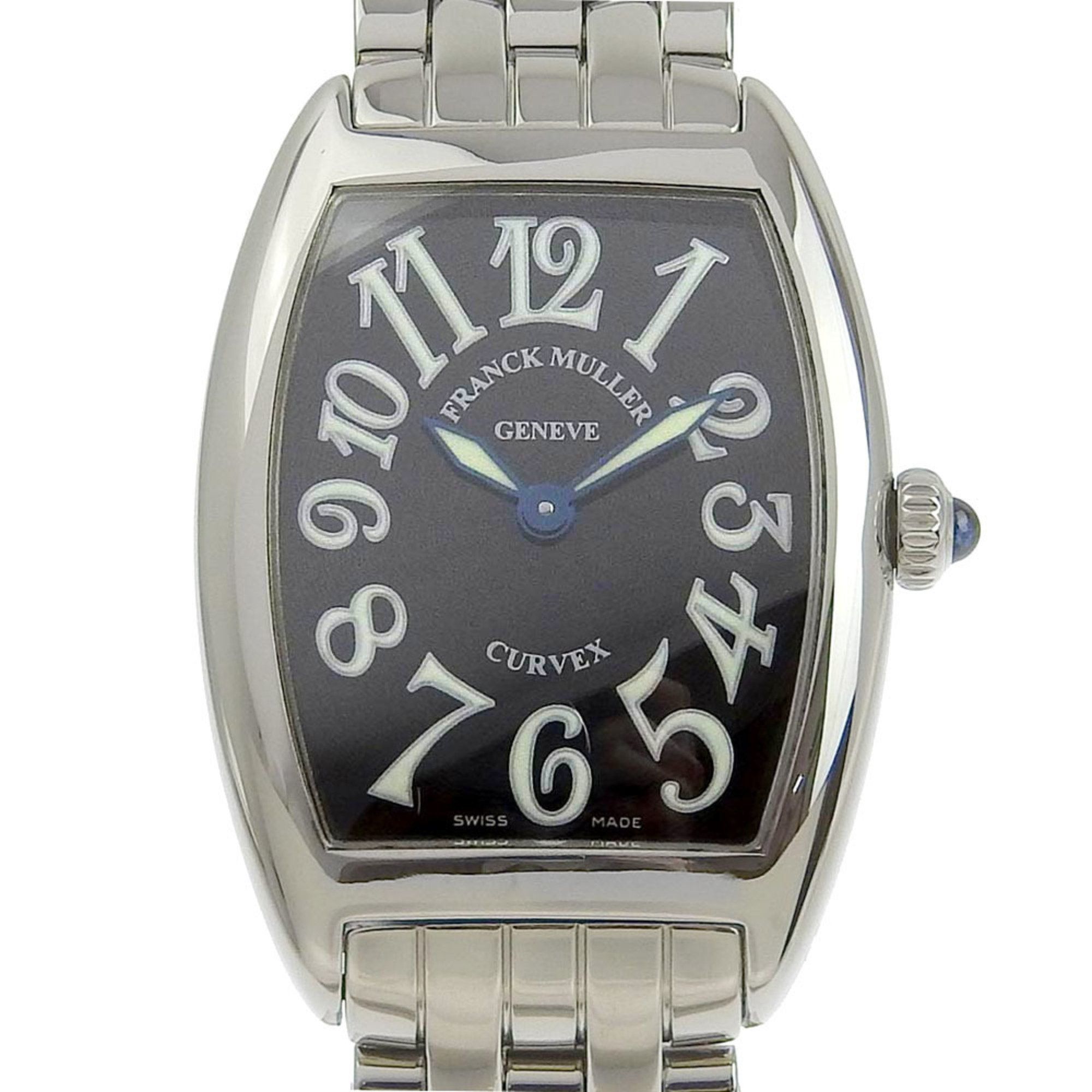 FRANCK MULLER Franck Muller Tonneau curvex 1752QZ stainless steel quartz analog display ladies black
