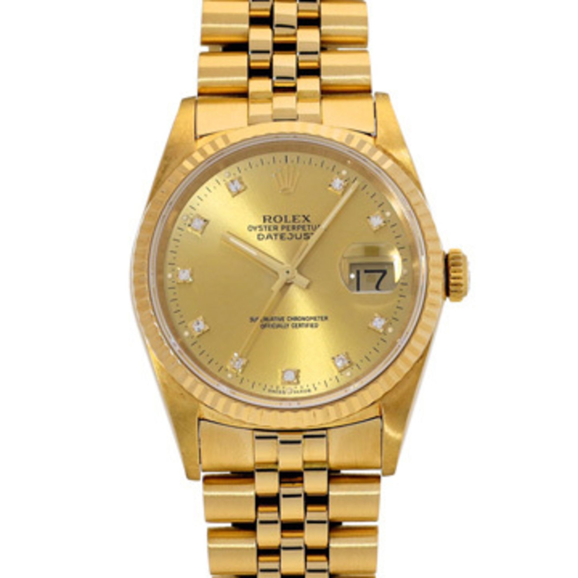 Rolex Datejust 16238G L series (manufactured around 1989) Champagne/Diamond Men's Watch Automatic
