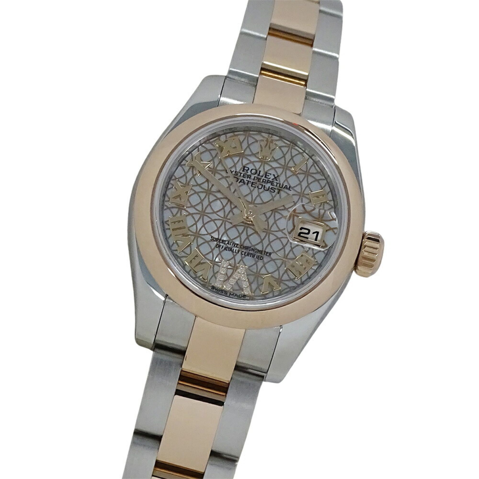 Rolex Datejust 179161NR (Random Number) Women's Watch with Lotus Flower, Shell, and Diamond Design,